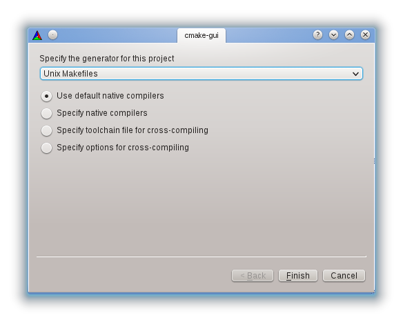 cmake generator screen