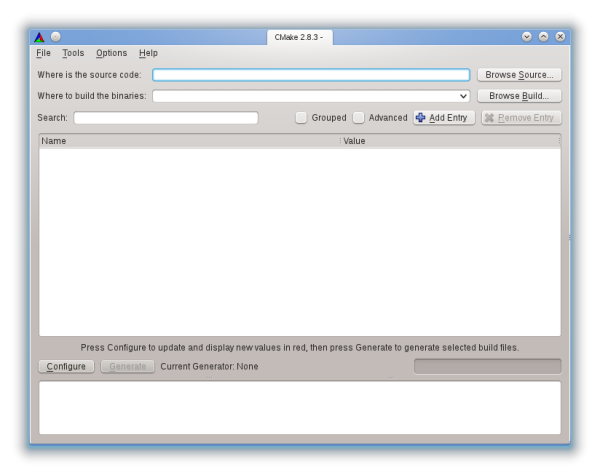 cmake start screen